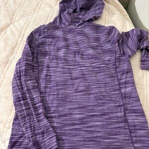 Danskin Now Purple and Gray Striped Top